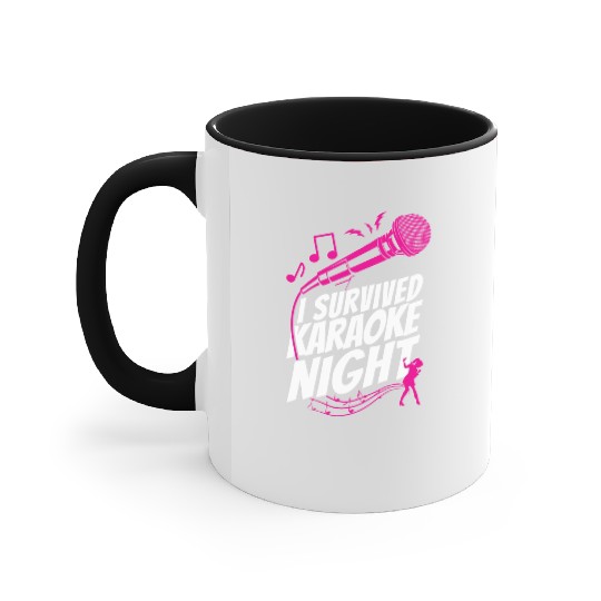 Karaoke Singer I Survived Karaoke Accent Mugs