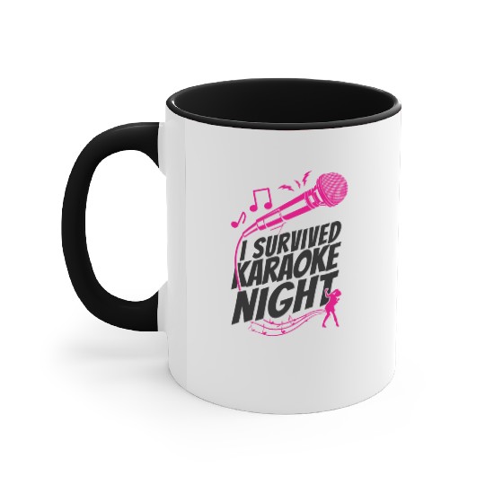 Karaoke Singer I Survived Karaoke Accent Mugs