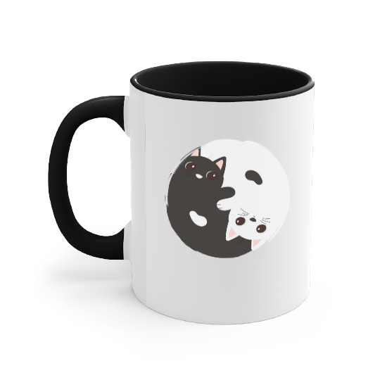 ying yang cat Accent Mugs