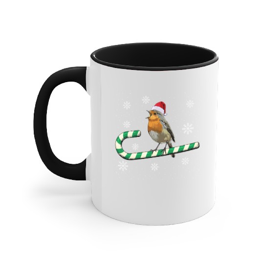 Robin Bird Watching Redbreast Birding Christmas Accent Mugs
