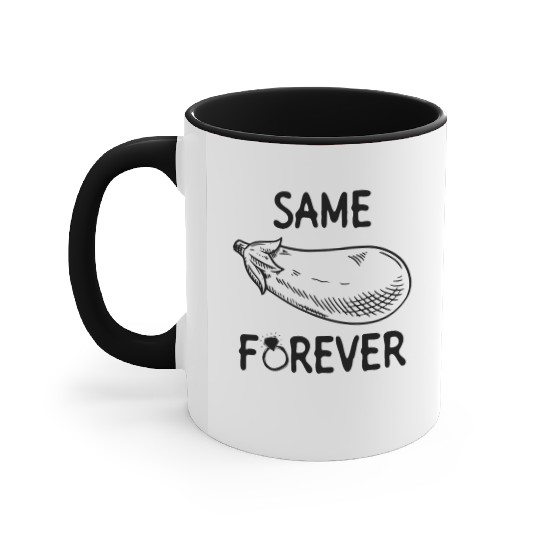 Same Eggplant Forever - Bride Bachelorette Party Accent Mugs