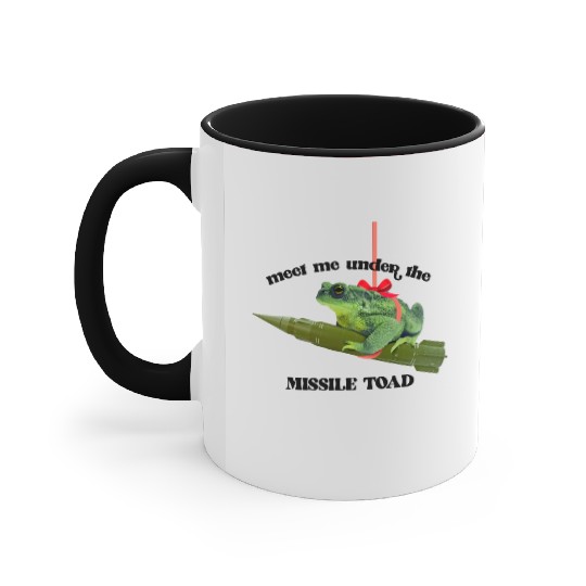 Meet me under the missile toad – mistletoe pun Accent Mugs