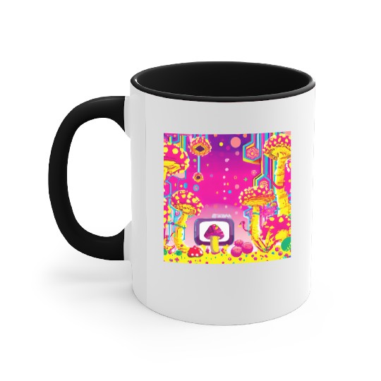 Psychedelic Video Game Fantasy World Accent Mugs