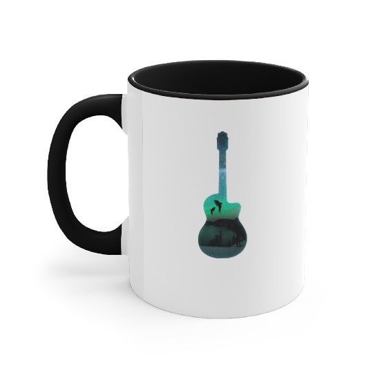 Guitar dolphins Accent Mugs