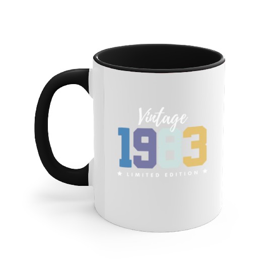 40 Years Vintage 1983 Retro 40th Birthday Accent Mugs