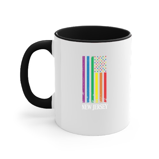 New Jersey Pride Month Pride Flag LGBT Community L Accent Mugs
