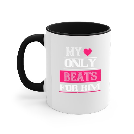 my love only beats for him Tshirt145 Accent Mugs
