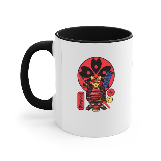 Samurai Cat Accent Mugs