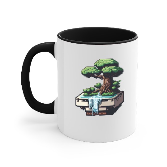 8 Bit Bonsai Tree Accent Mugs