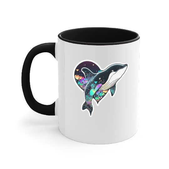 Orca Is My Valentine, Love Hearts Orca Valentines Accent Mugs