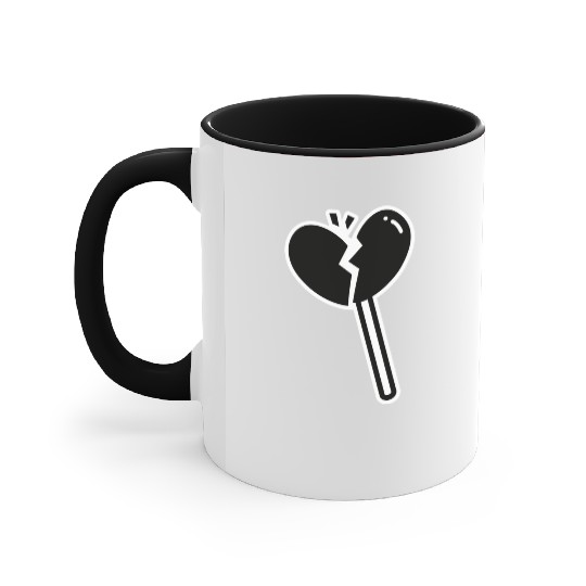Broken Heart Lollipop Candy Accent Mugs