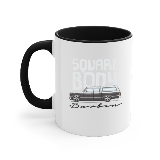 square body Frost White Accent Mugs