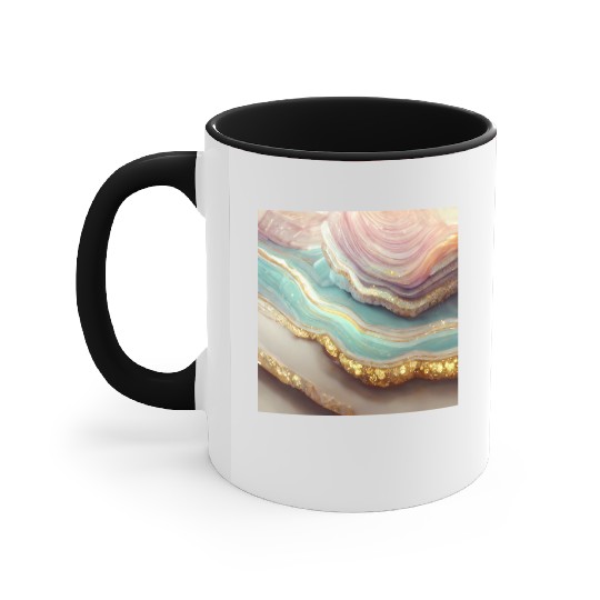 Pastel Agate Geode Stone Accent Mugs