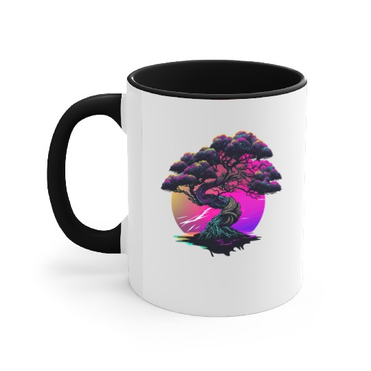 Synthwave Bonsai Tree Accent Mugs