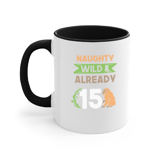 Gift 15 years birthday girl boy Ape Monkey Accent Mugs