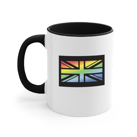 Union Jack / Rainbow Flag (Britain / UK / Poster) Accent Mugs