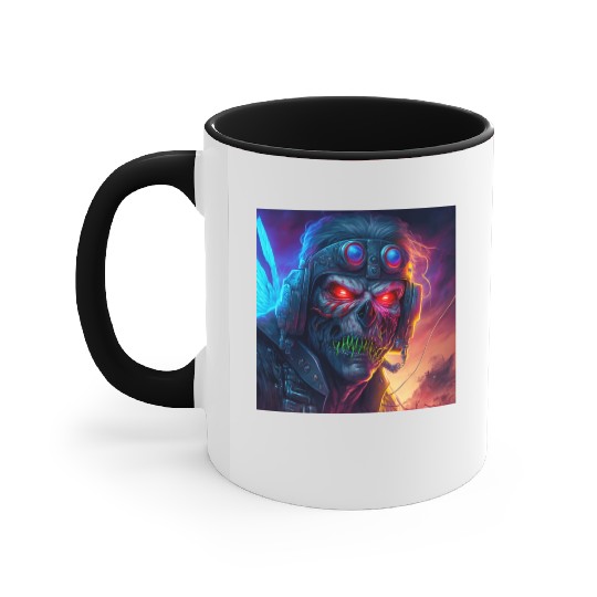 ZOMBIE IRON MAIDEN (version 9) Accent Mugs