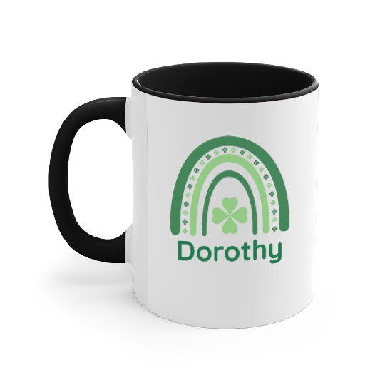 Dorothy Clover Charm Boho Rainbow Accent Mugs