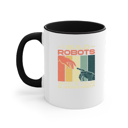 Robot Robotics Engineer Retro Accent Mugs