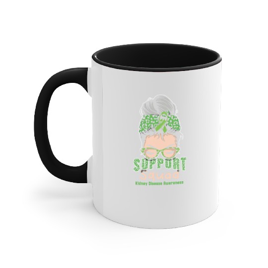 Support Squad Green Kidney Disease Awareness Month Accent Mugs