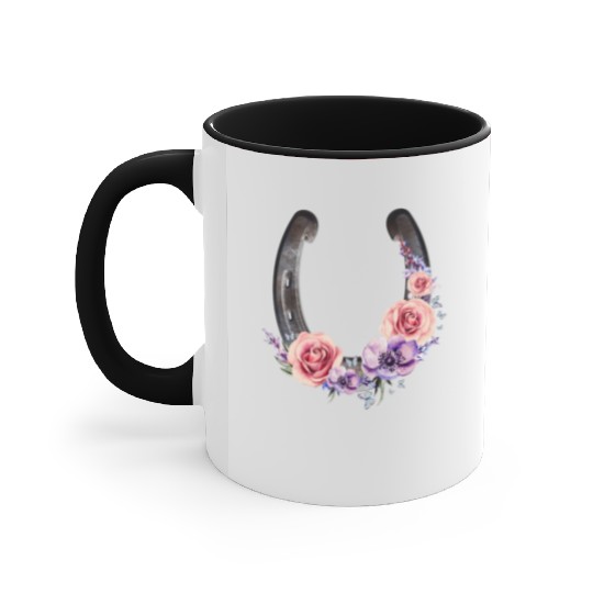Lucky Floral Horseshoe Accent Mugs