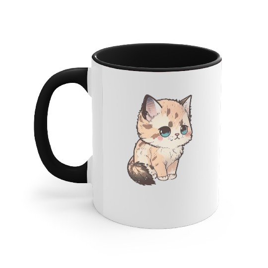 Brown Kitten Accent Mugs