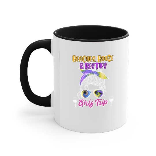 Beaches Booze Besties Girls Trip Spring Break Accent Mugs