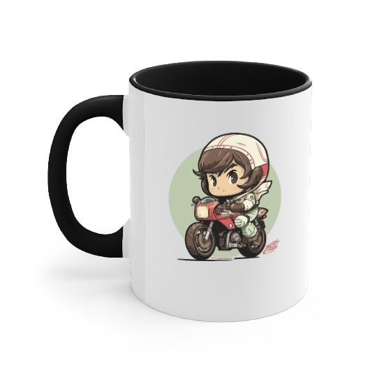Motorcycle Boy Accent Mugs