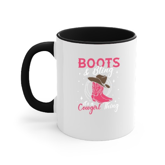 Boots And Bling It's A Cowgirl Thing Accent Mugs