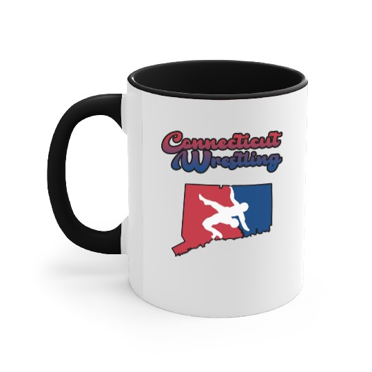 Connecticut Wrestling Accent Mugs