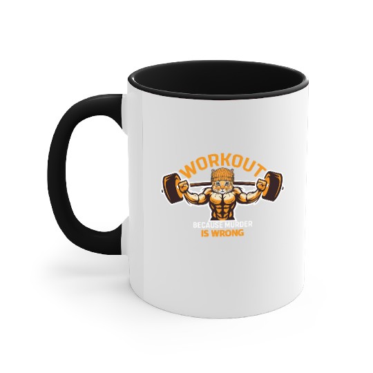 Cat Gym Fitness Accent Mugs