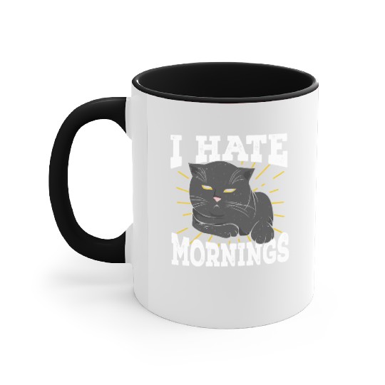 I Hate Mornings Cat Long Sleeper Gift Accent Mugs