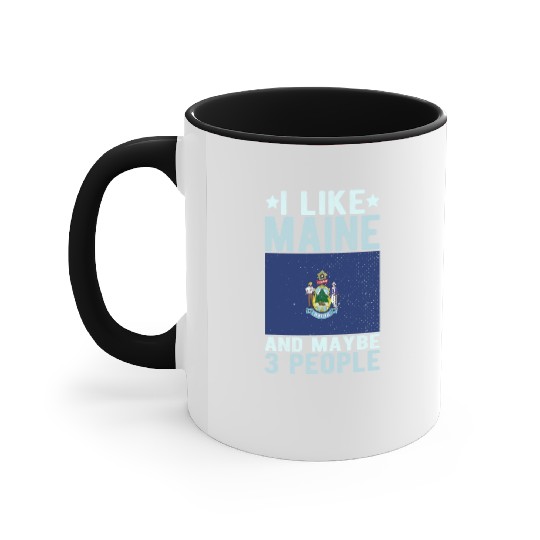 Maine Flag US State Accent Mugs