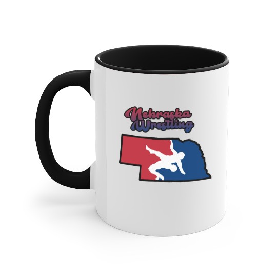 Nebraska Wrestling (USA Colors) Accent Mugs