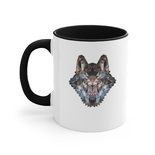 Wolves | Polygon Wolf Head | Low Poly Werewolf Accent Mugs