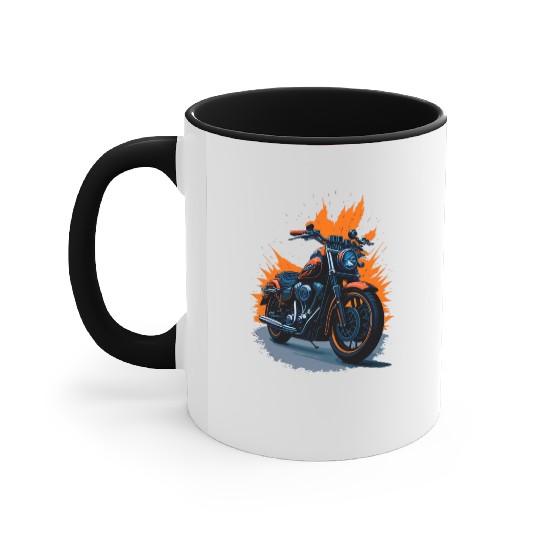 Motorcycle Retro illustration Accent Mugs