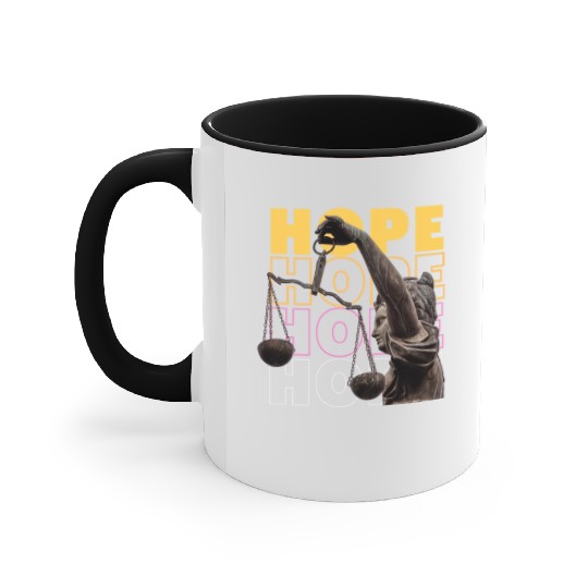 Black and yellow modern hope Accent Mugs