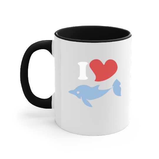 I love dolphins 1 Accent Mugs