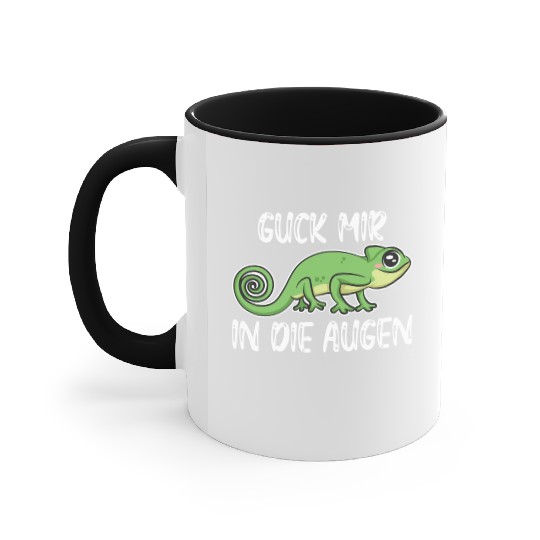 Cute chameleon animal lover Accent Mugs