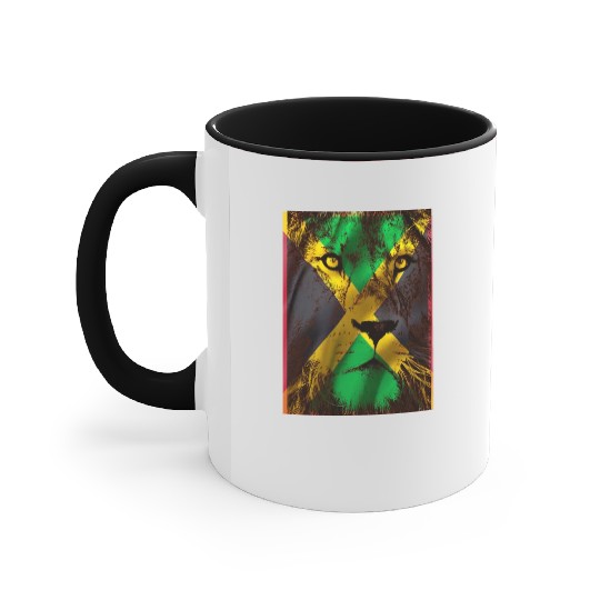 Jamaica Flag with Lion Accent Mugs
