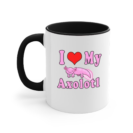 I Love My Axolotl Accent Mugs