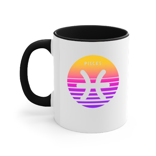Pisces Zodiac Sign Sunset Pisces Accent Mugs