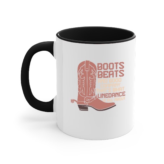 Line Dance Boots Beats Good Company Country Music Accent Mugs