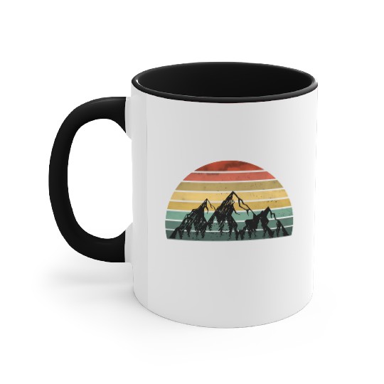 Mountains Sunset Nature Hiking Accent Mugs