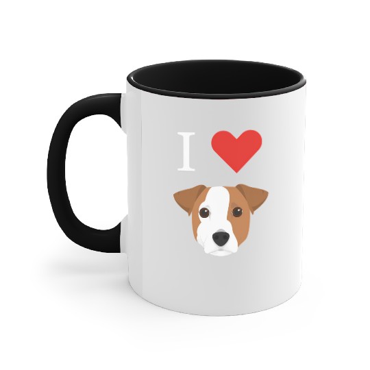 I Love My Jack Russell Dog Accent Mugs