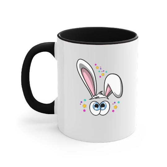 Easter Bunny With Eyes Accent Mugs