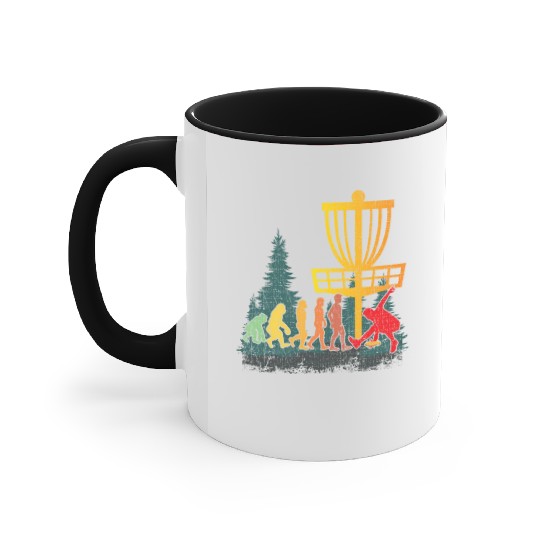 Disc Golf Evolution Of Disc Golfer Accent Mugs