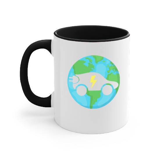 Saving The Planet | EV Electric Vehicle Accent Mugs