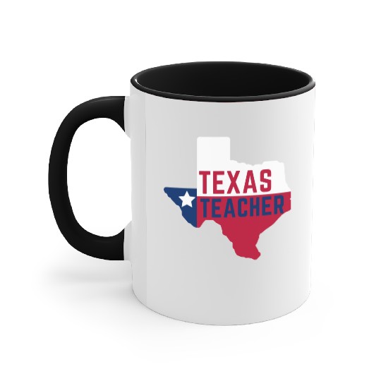 Texas Teacher Life Flag Style Accent Mugs
