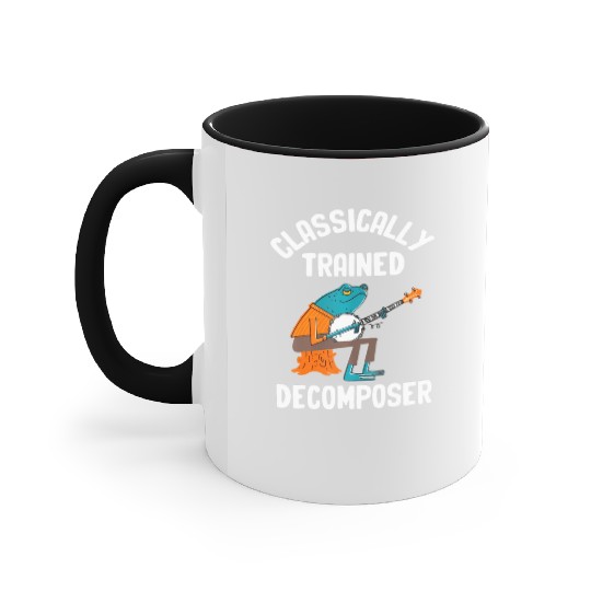 Classically Trained Decomposer Funny Frog Playing Accent Mugs